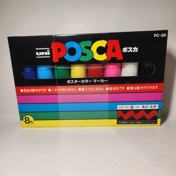posca Office Set Of 8 Uni Posca Paint Marker Pens Bold Point